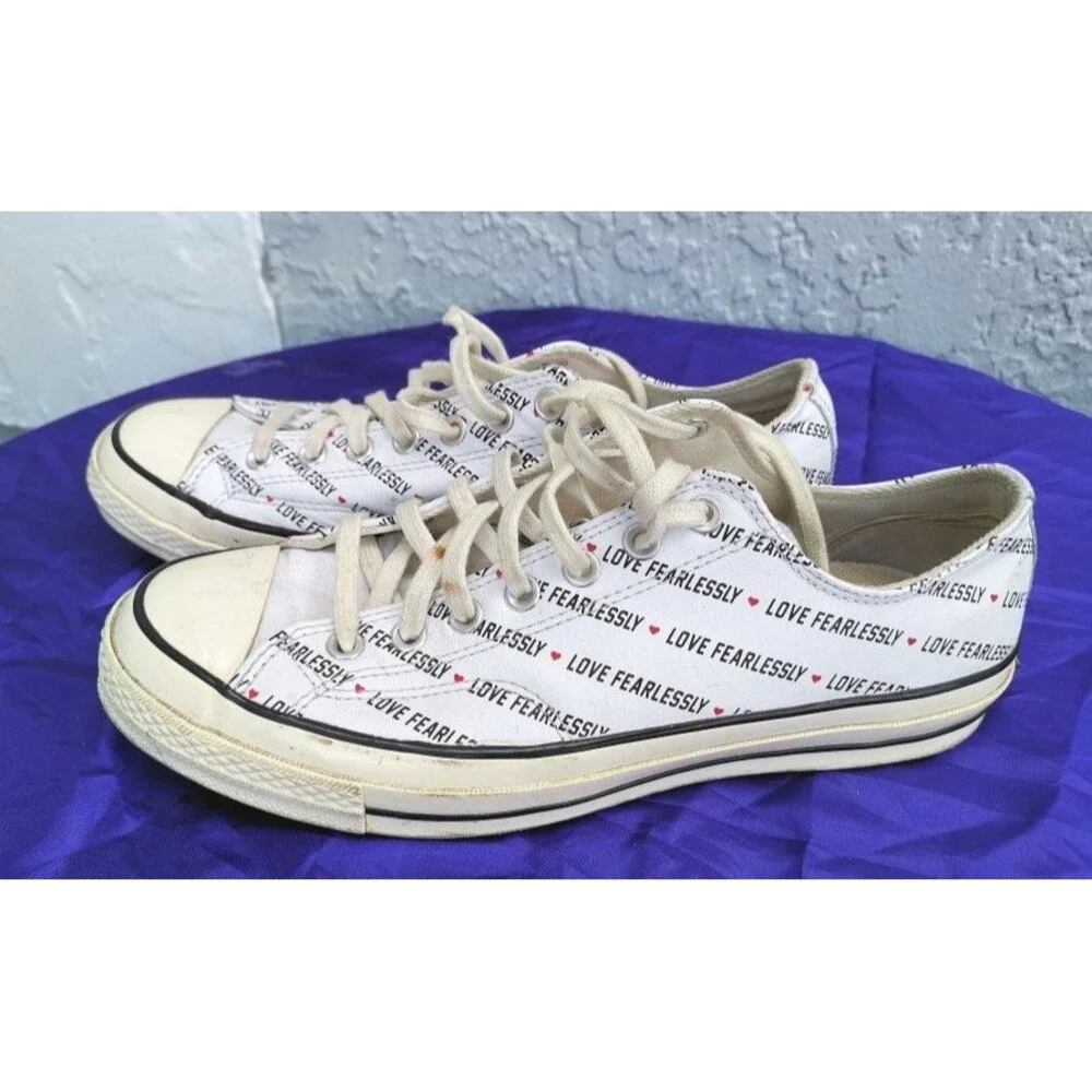 Men's Converse Love Fearlessly Chucks 70 Ox White Sneakers Size 10 # 167346C